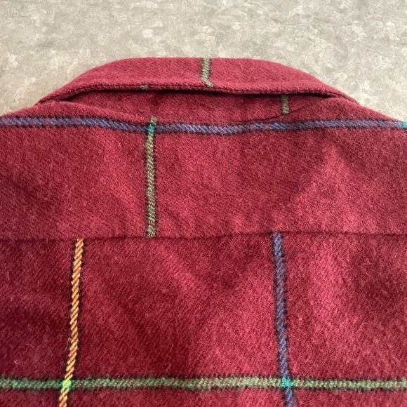 Vintage Mens Store Acrylic Plaid Flannel Button Up L/S Shirt Red Mens Medium - Picture 7 of 9